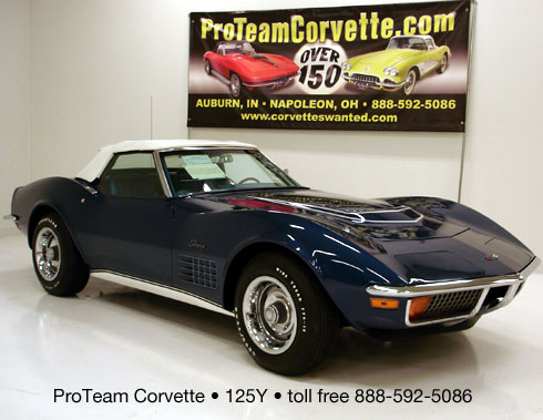 125Y1970 Corvette Convertible LT1 350370 hp 4 speed numbers match 